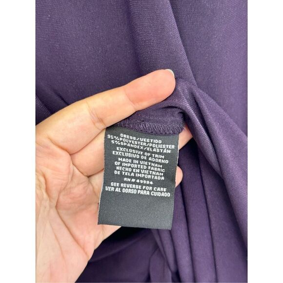 R & M Richards Shift Dress Size 14 Sleeveless Knee Length Purple‎ White - Picture 12 of 12